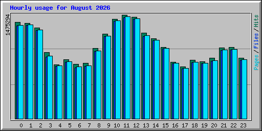 Hourly usage for August 2026